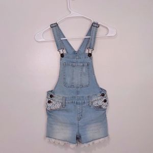 Blue denim overalls, size 10
